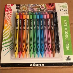 Zebra 24 pack 2.0mm asst colors lead pencils